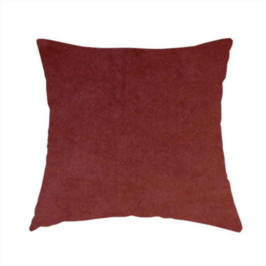 Trinity Silky Flat Water Repellent Velvet In Red Colour Upholstery Fabric CTR-2191 - Handmade Cushions