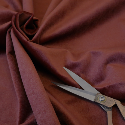 Trinity Silky Flat Water Repellent Velvet In Red Colour Upholstery Fabric CTR-2191