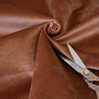 Trinity Silky Flat Water Repellent Velvet In Orange Colour Upholstery Fabric CTR-2192