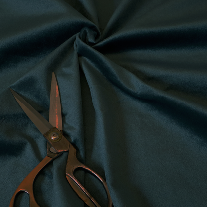 Trinity Silky Flat Water Repellent Velvet In Teal Colour Upholstery Fabric CTR-2193