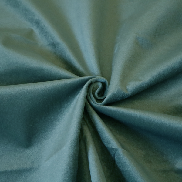 Trinity Silky Flat Water Repellent Velvet In Cyan Colour Upholstery Fabric CTR-2194