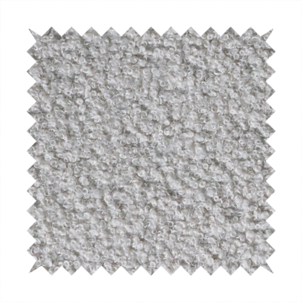Pelican Boucle Weave Textured In Colour White Upholstery Fabric CTR-2195