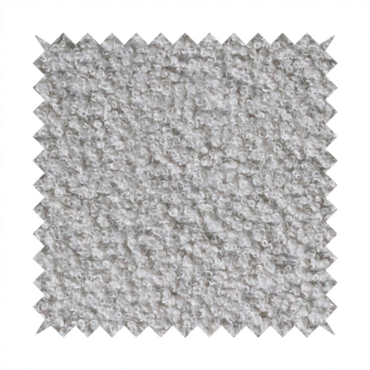 Pelican Boucle Weave Textured In Colour White Upholstery Fabric CTR-2195