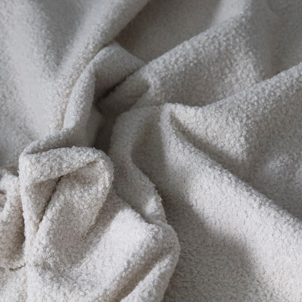 Pelican Boucle Weave Textured In Colour White Upholstery Fabric CTR-2195