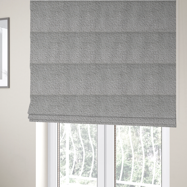 Pelican Boucle Weave Textured In Colour White Upholstery Fabric CTR-2195 - Roman Blinds