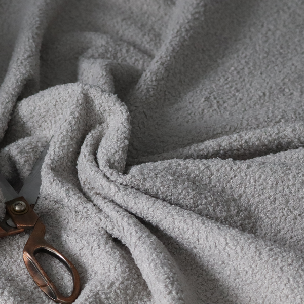 Pelican Boucle Weave Textured In Colour Light Grey Upholstery Fabric CTR-2196 - Handmade Cushions