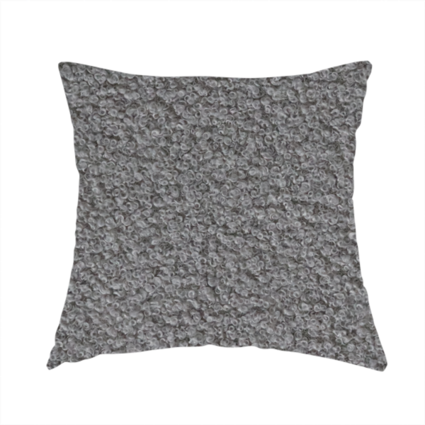 Pelican Boucle Weave Textured In Colour Silver Grey Upholstery Fabric CTR-2197 - Handmade Cushions