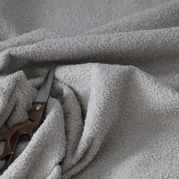 Pelican Boucle Weave Textured In Colour Silver Grey Upholstery Fabric CTR-2197