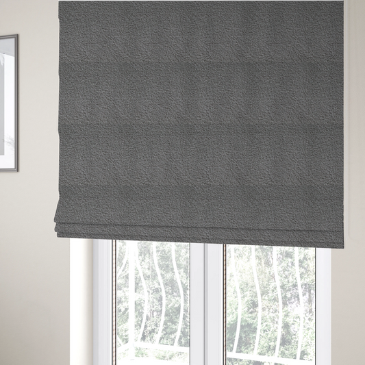 Pelican Boucle Weave Textured In Colour Silver Grey Upholstery Fabric CTR-2197 - Roman Blinds