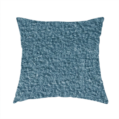 Pelican Boucle Weave Textured In Colour Blue Upholstery Fabric CTR-2201 - Handmade Cushions