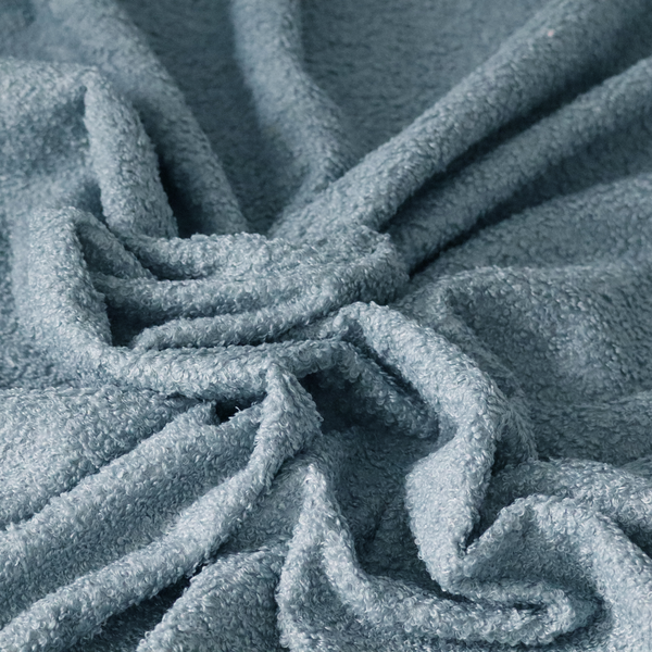 Pelican Boucle Weave Textured In Colour Blue Upholstery Fabric CTR-2201