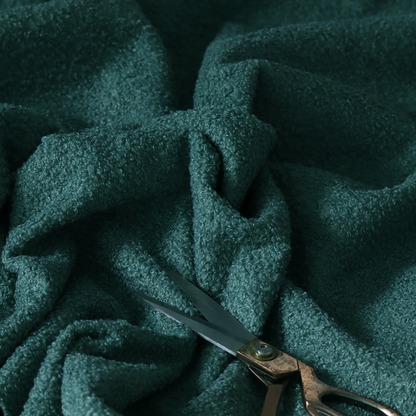 Pelican Boucle Weave Textured In Colour Teal Green Upholstery Fabric CTR-2202 - Handmade Cushions