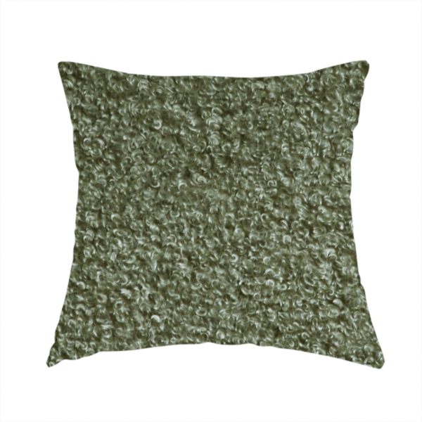 Pelican Boucle Weave Textured In Colour Green Upholstery Fabric CTR-2203 - Handmade Cushions