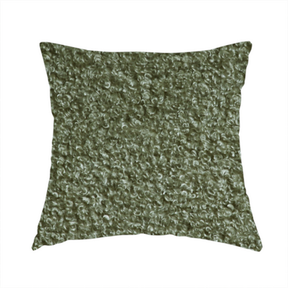 Pelican Boucle Weave Textured In Colour Green Upholstery Fabric CTR-2203 - Handmade Cushions