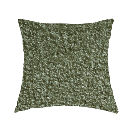 Pelican Boucle Weave Textured In Colour Green Upholstery Fabric CTR-2203 - Handmade Cushions