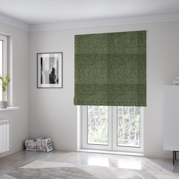 Pelican Boucle Weave Textured In Colour Green Upholstery Fabric CTR-2203 - Roman Blinds