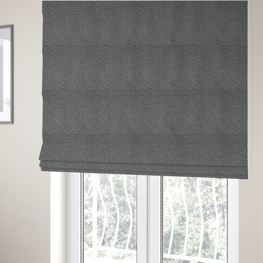 Pelican Boucle Weave Textured In Colour Grey Upholstery Fabric CTR-2204 - Roman Blinds
