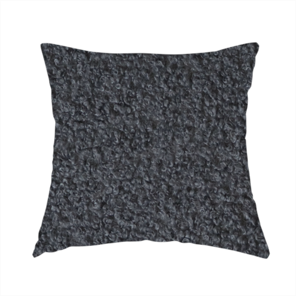 Pelican Boucle Weave Textured In Colour Dark Grey Upholstery Fabric CTR-2205 - Handmade Cushions