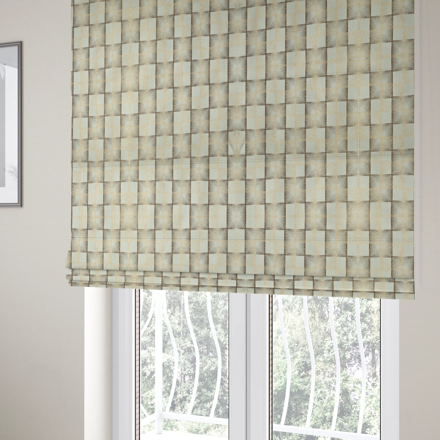 Casa Textured Uniformed Block Shine Pattern Cream Furnishing Fabric CTR-2206 - Roman Blinds