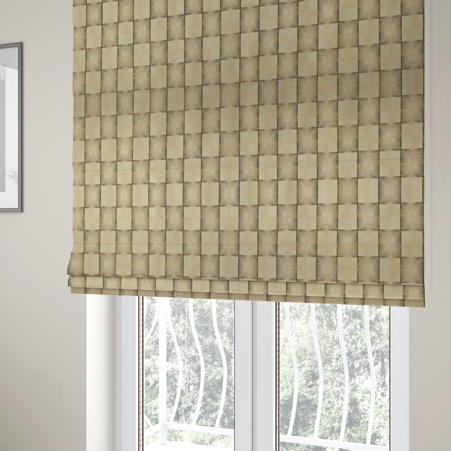 Casa Textured Uniformed Block Shine Pattern Gold Furnishing Fabric CTR-2209 - Roman Blinds