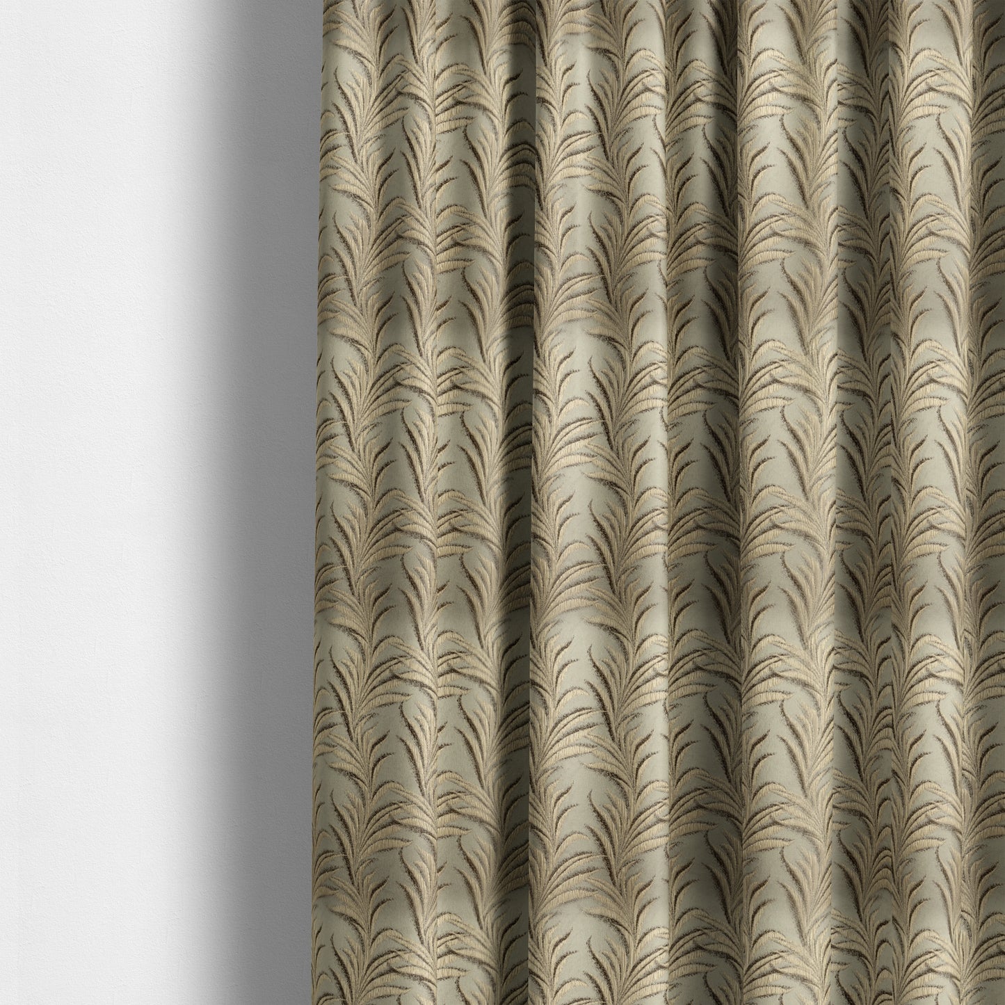 Casa Textured Leaf Pattern Gold Furnishing Fabric CTR-2211 - Made To Measure Curtains