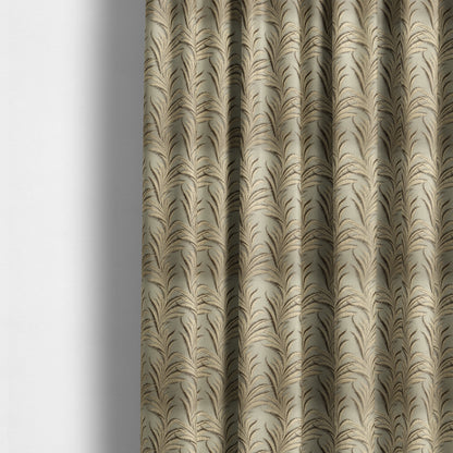 Casa Textured Leaf Pattern Gold Furnishing Fabric CTR-2211 - Made To Measure Curtains