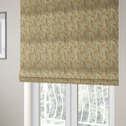 Casa Textured Leaf Pattern Gold Furnishing Fabric CTR-2211 - Roman Blinds