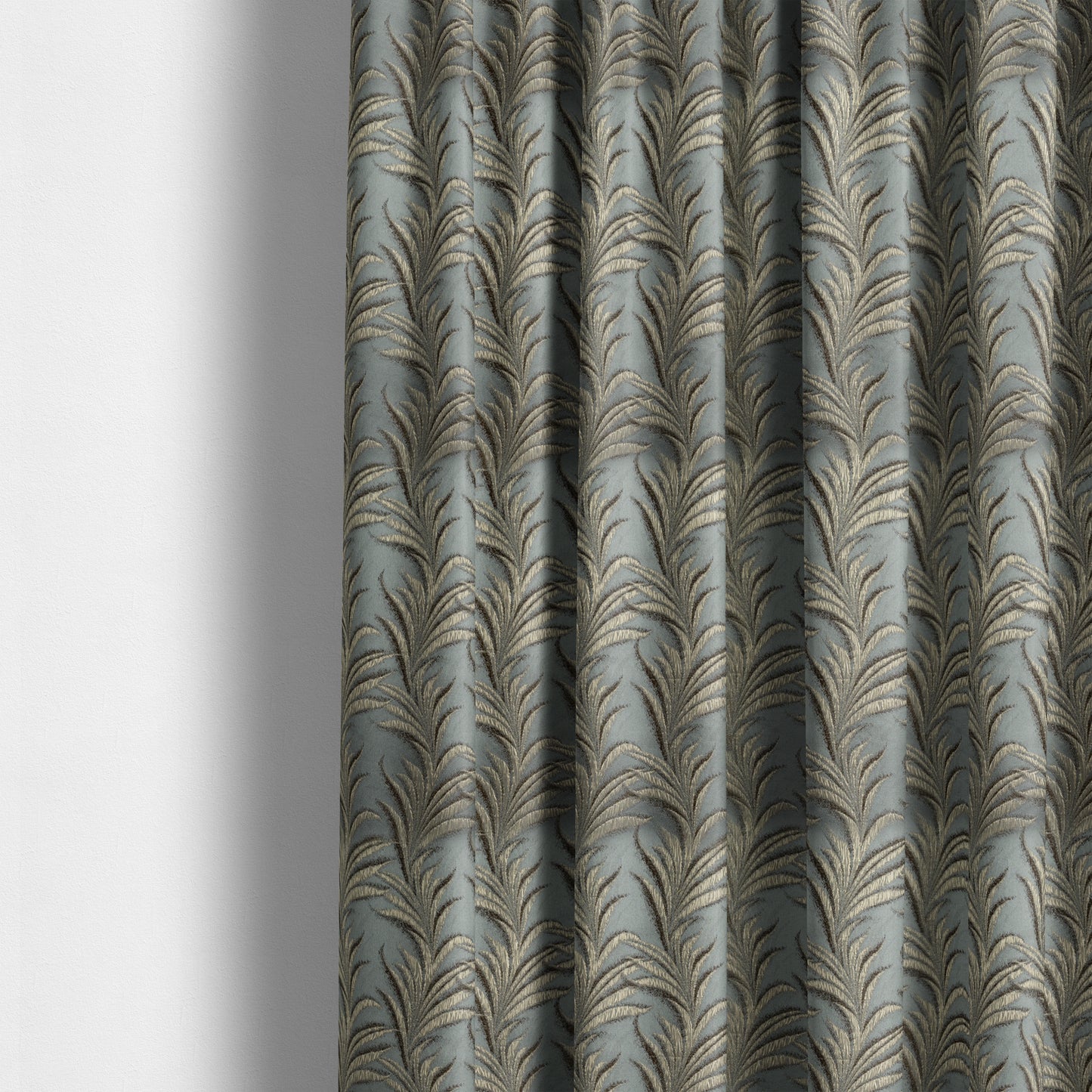 Casa Textured Leaf Pattern Grey Furnishing Fabric CTR-2217 - Made To Measure Curtains