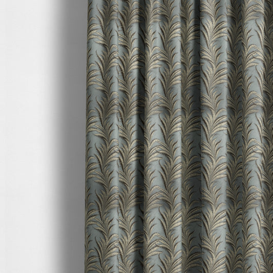 Casa Textured Leaf Pattern Grey Furnishing Fabric CTR-2217 - Made To Measure Curtains