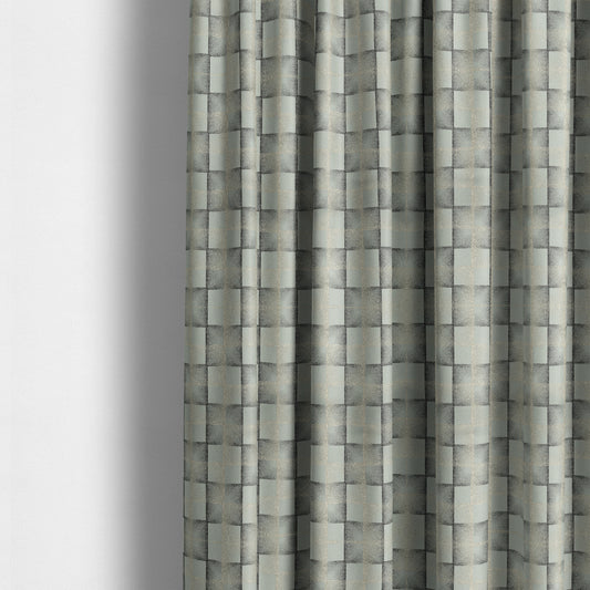 Casa Textured Uniformed Block Shine Pattern Silver Furnishing Fabric CTR-2218 - Made To Measure Curtains