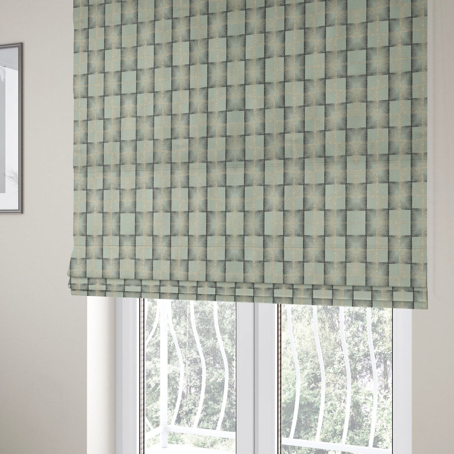 Casa Textured Uniformed Block Shine Pattern Silver Furnishing Fabric CTR-2218 - Roman Blinds