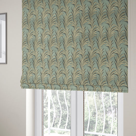 Casa Textured Leaf Pattern Silver Furnishing Fabric CTR-2220 - Roman Blinds