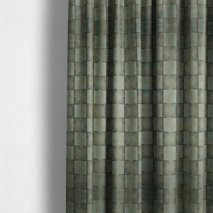 Casa Textured Uniformed Block Shine Pattern Teal Furnishing Fabric CTR-2221 - Made To Measure Curtains