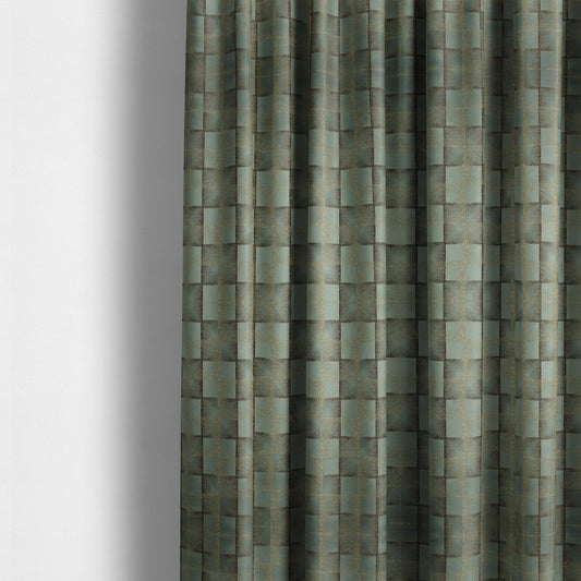 Casa Textured Uniformed Block Shine Pattern Teal Furnishing Fabric CTR-2221 - Made To Measure Curtains