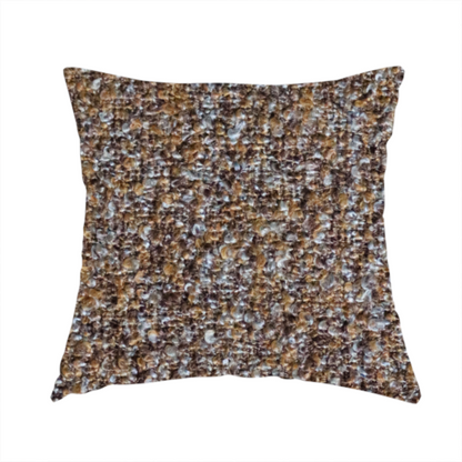 Omega Multicoloured Boucle Textured Chenille In Rust Brown CTR-2233 - Handmade Cushions