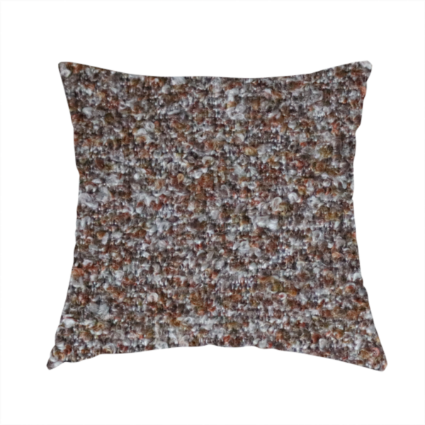 Omega Multicoloured Boucle Textured Chenille In Rust Orange CTR-2235 - Handmade Cushions