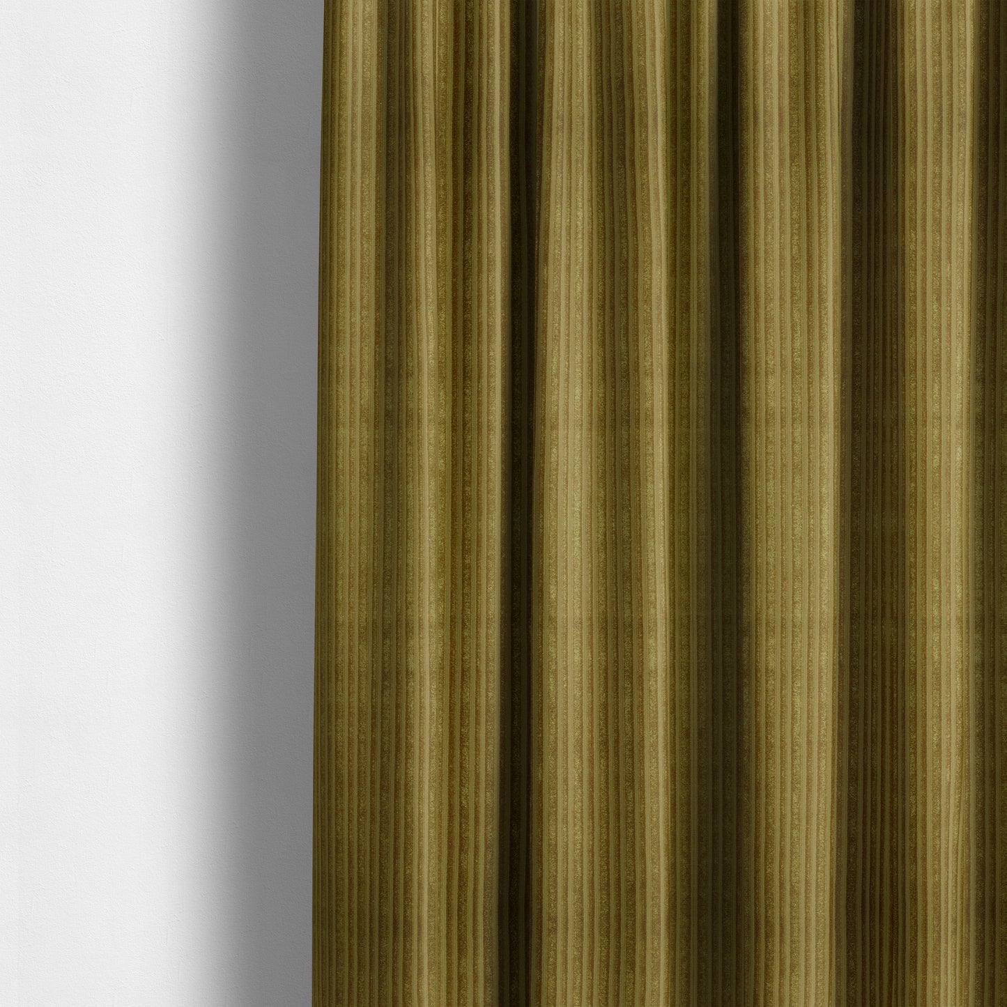 Knightsbridge Velvet Stripe Pattern Yellow Upholstery Fabric CTR-2235 - Made To Measure Curtains