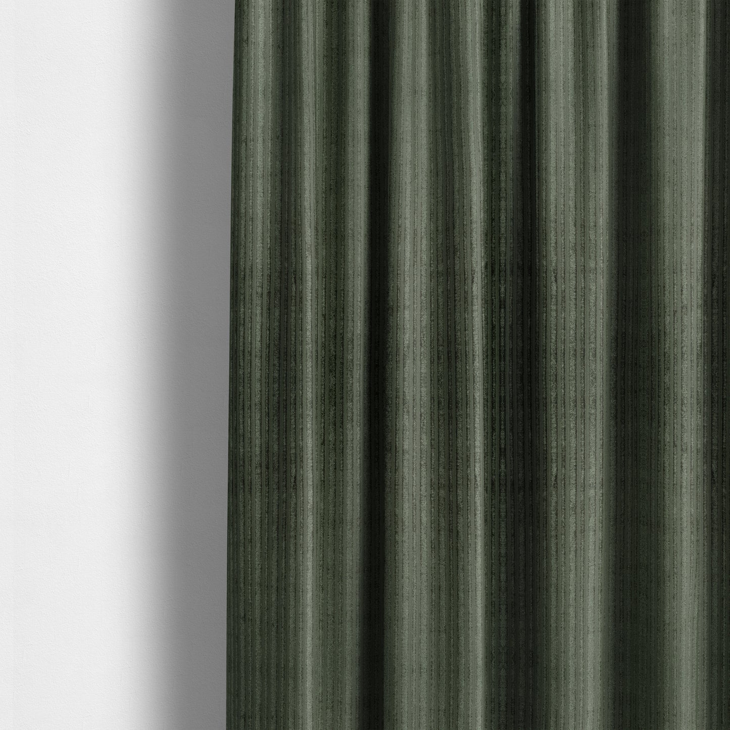 Knightsbridge Velvet Stripe Pattern Green Upholstery Fabric CTR-2238 - Made To Measure Curtains