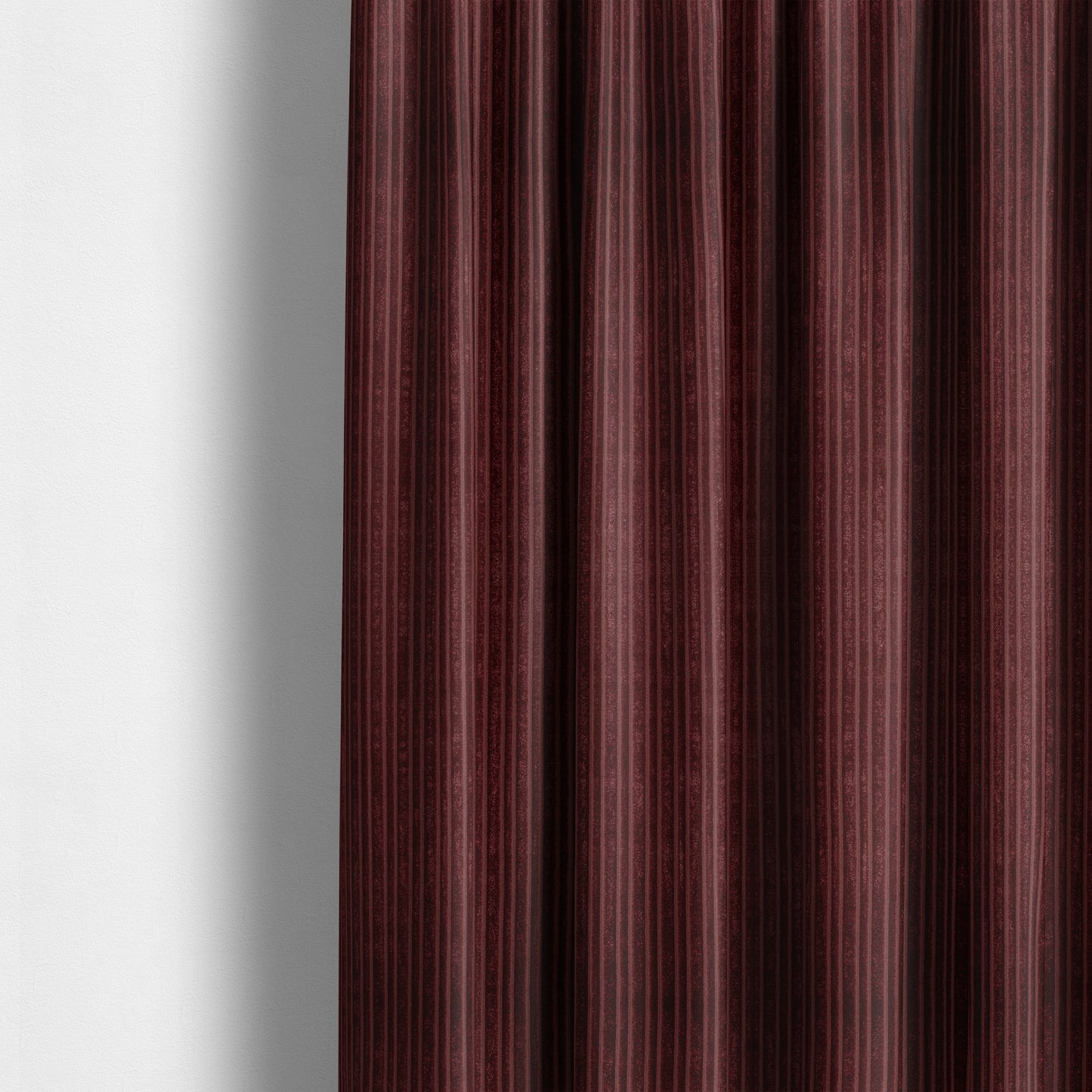 Knightsbridge Velvet Stripe Pattern Burgundy Red Upholstery Fabric CTR-2241 - Made To Measure Curtains