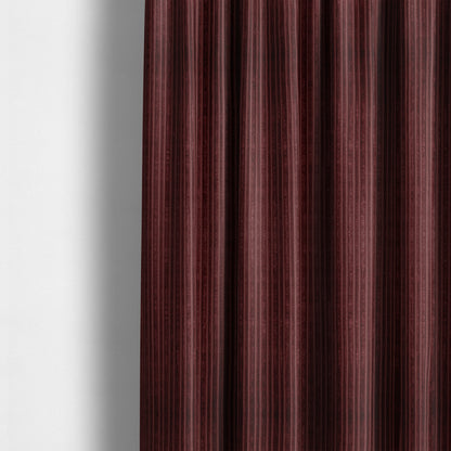 Knightsbridge Velvet Stripe Pattern Burgundy Red Upholstery Fabric CTR-2241 - Made To Measure Curtains