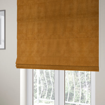 Tessuto Soft Chenille Plain Water Repellent Golden Yellow Upholstery Fabric CTR-2242 - Roman Blinds