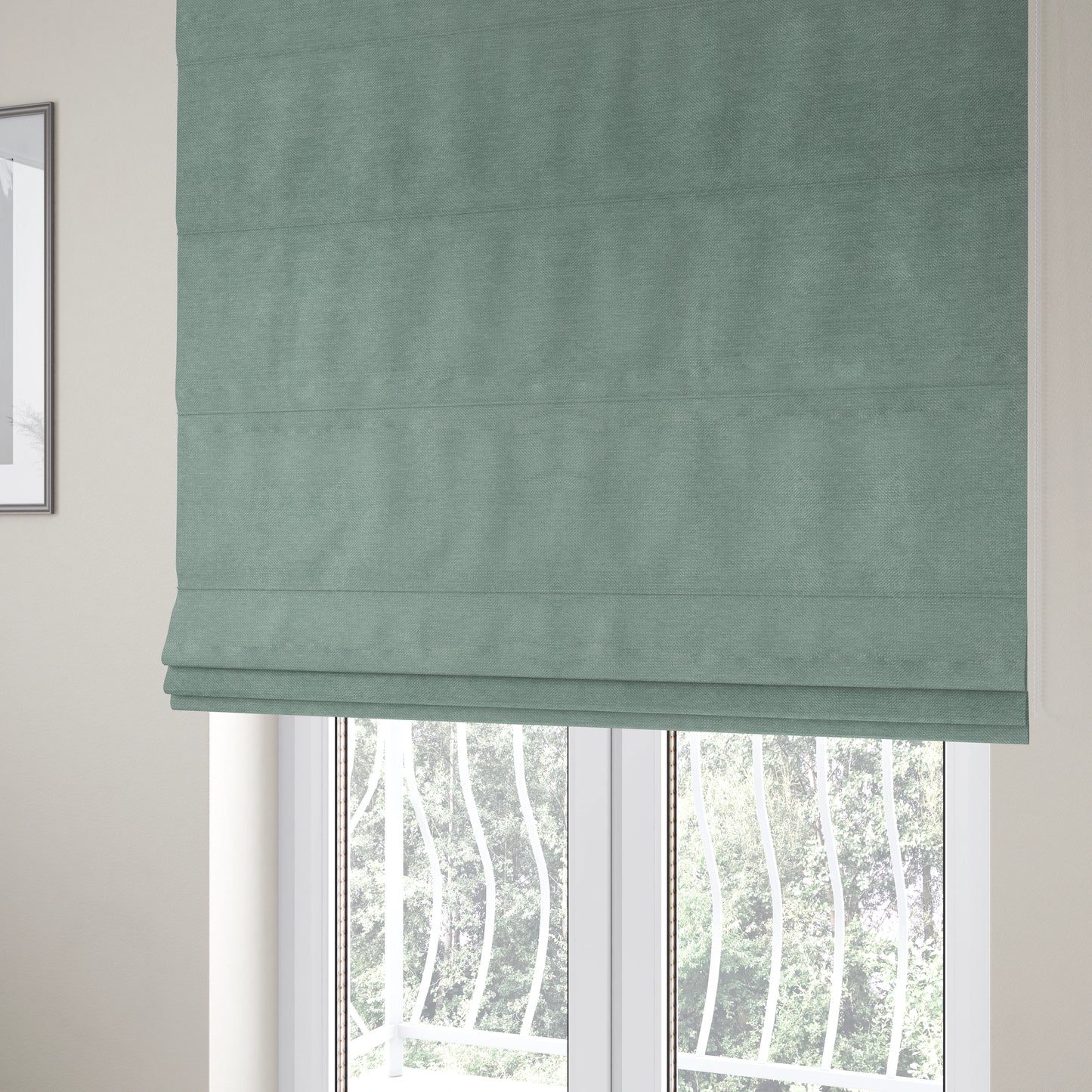 Tessuto Soft Chenille Plain Water Repellent Light Blue Upholstery Fabric CTR-2246 - Roman Blinds