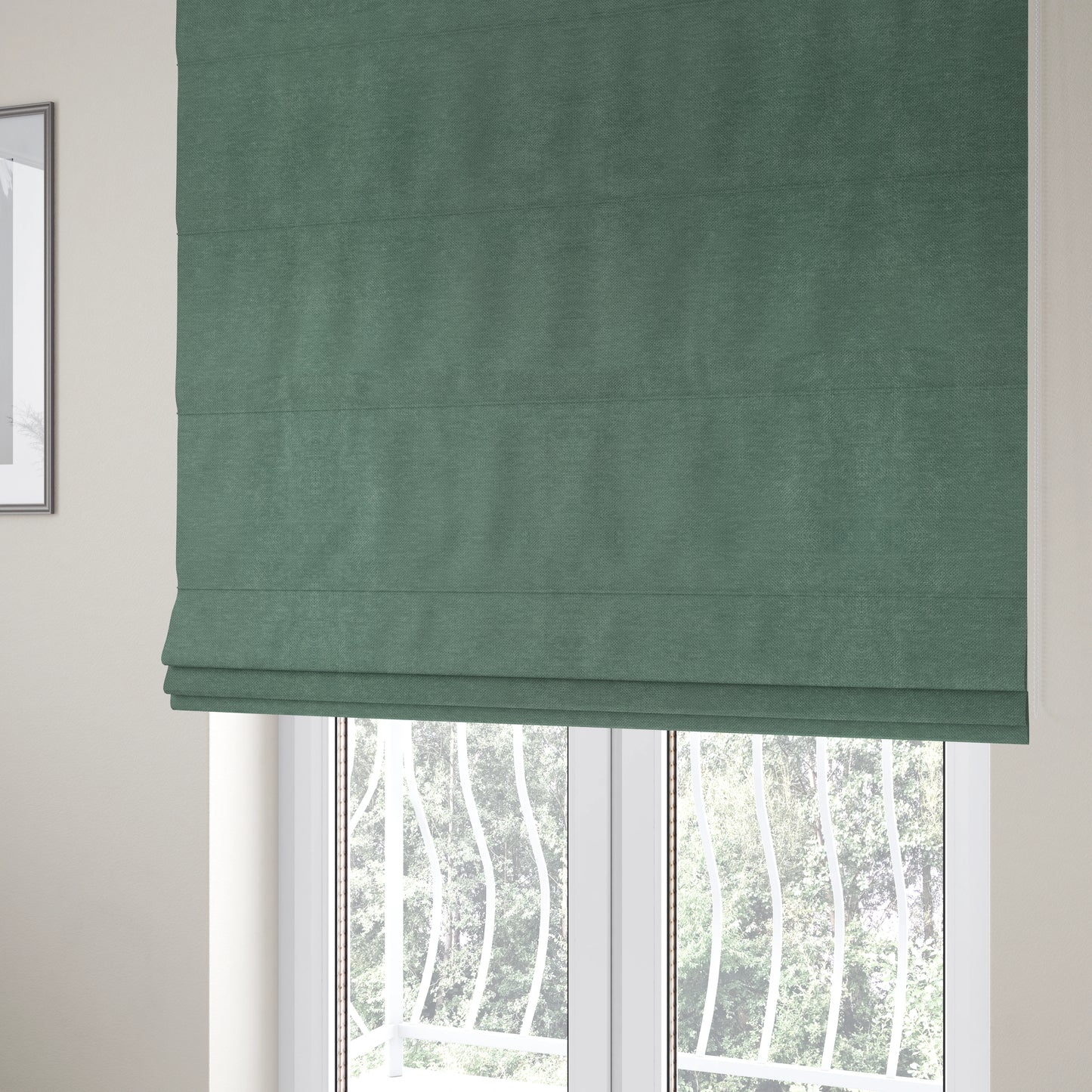 Tessuto Soft Chenille Plain Water Repellent Mint Green Upholstery Fabric CTR-2247 - Roman Blinds