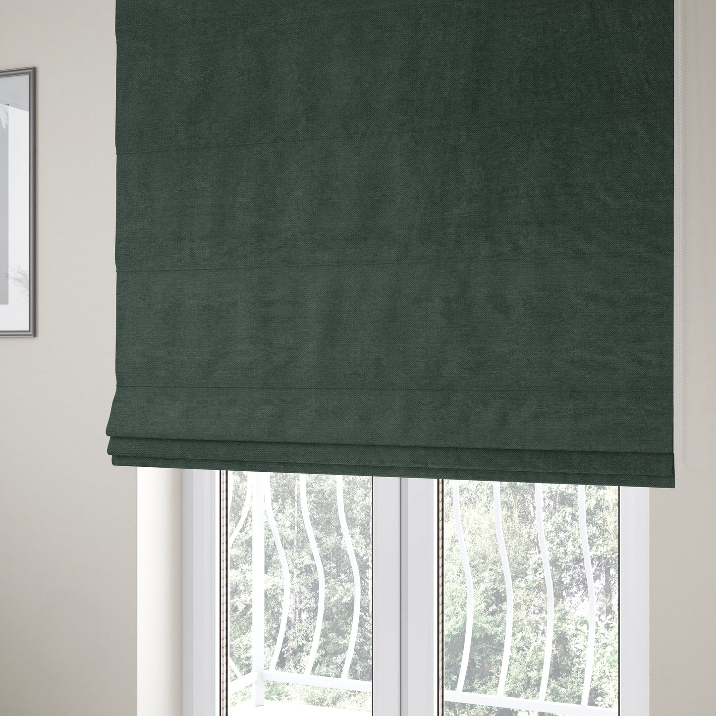 Tessuto Soft Chenille Plain Water Repellent Teal Green Upholstery Fabric CTR-2248 - Roman Blinds