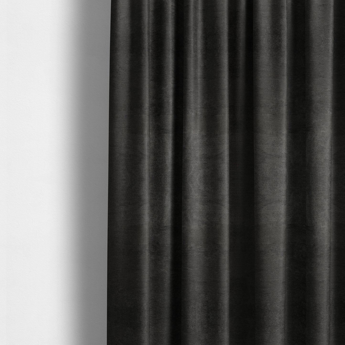 Tessuto Soft Chenille Plain Water Repellent Black Upholstery Fabric CTR-2249 - Made To Measure Curtains