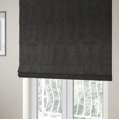 Tessuto Soft Chenille Plain Water Repellent Black Upholstery Fabric CTR-2249 - Roman Blinds