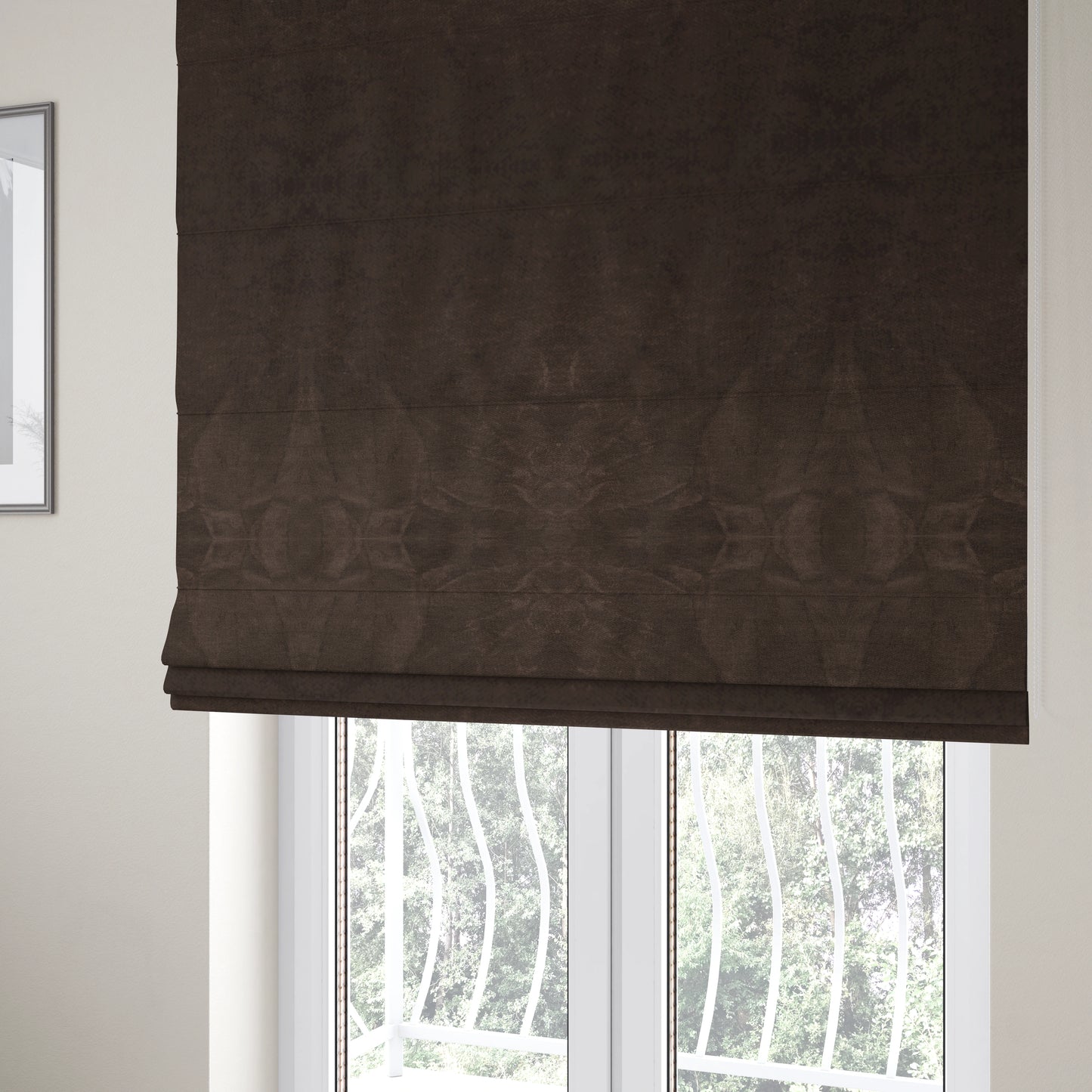 Tessuto Soft Chenille Plain Water Repellent Brown Upholstery Fabric CTR-2250 - Roman Blinds