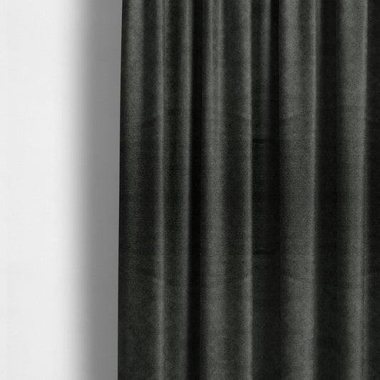 Kensington Velvet Semi Plain Grey Upholstery Fabric CTR-2257 - Made To Measure Curtains