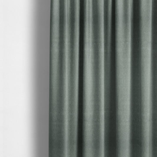 Kensington Velvet Semi Plain Silver Upholstery Fabric CTR-2260 - Made To Measure Curtains