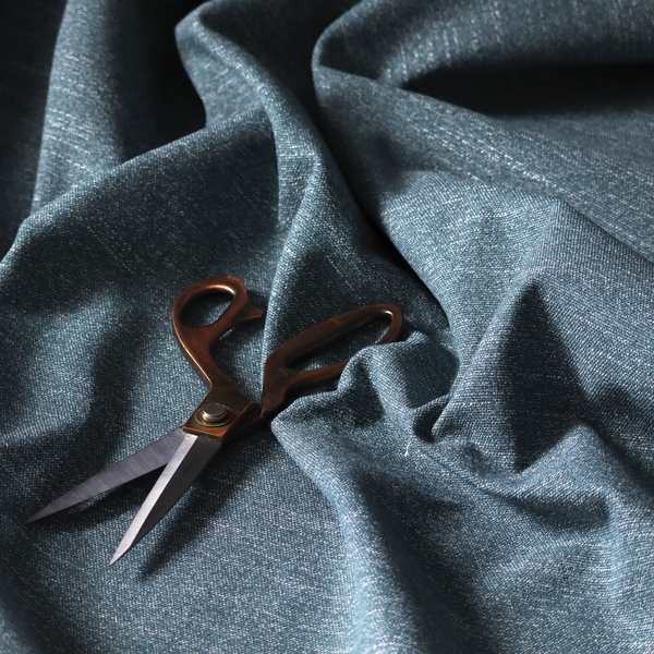 Oxford Flat Weave Water Repellent In Teal Blue Upholstery Fabric CTR-2263